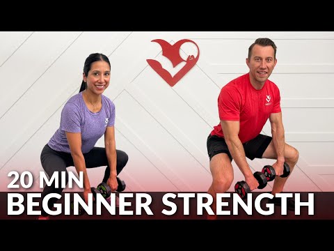 20 Min Dumbbell Full Body Workout for Beginners - Beginner Strength Training at Home with Weight