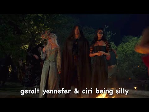 geralt yennefer & ciri being a goofy family