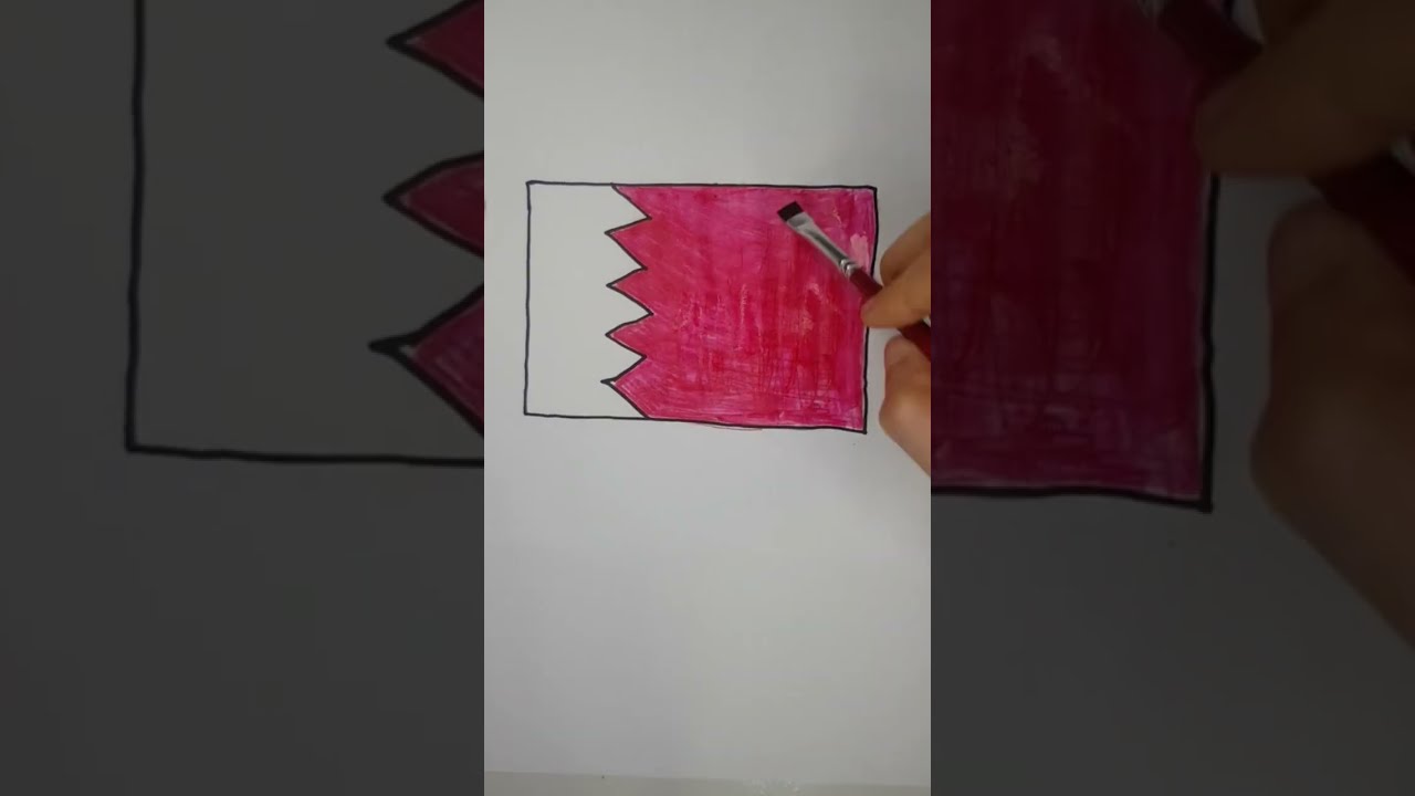 Como desenhar e pintar a Bandeira do Catar 🇶🇦 #copadomundo #copadocatar #brasil #catar #draw #Shorts
