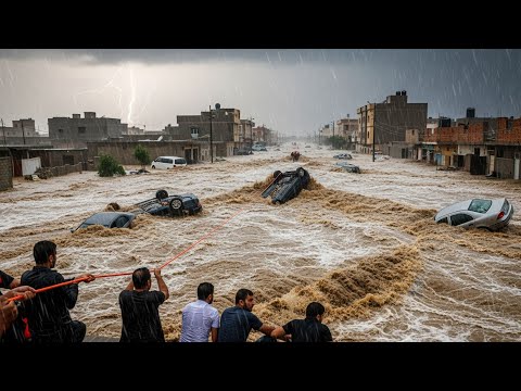 Tunisia is sinking turns into an ocean! Massive floods destroy homes and cars in Nabeul!