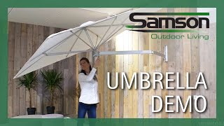 Paraflex wall mounted umbrella demonstration