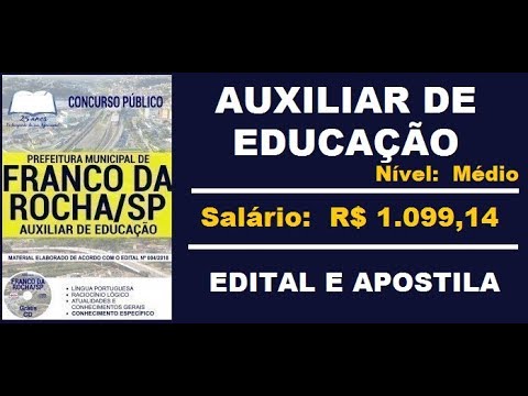 Edital Apostila Concurso Prefeitura Municipal Franco da Rocha SP 2019 Cargo Auxiliar de Educação