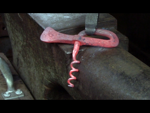 Blacksmithing - Forging a corkscrew, freehand at the anvil
