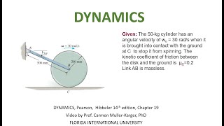 DYNAMICS, Example 19.4.6 Principle of linear angular momentum