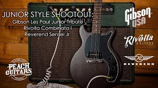 Video thumbnail for Junior Style Shootout: Les Paul Junior Tribute, Rivolta Combinata I, Sensei Jr by Peach Guitars