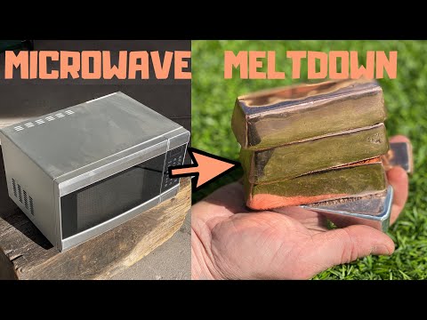 Microwave MeltDown - Copper Casting - Trash To Treasure - BigStackD - ASMR Metal Melting