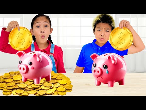 Eric Spends All His Money! Andrea Saves for School!