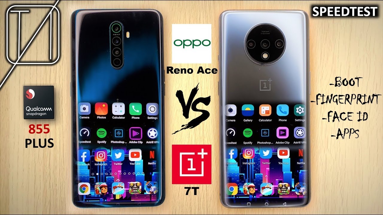 Oppo Reno Ace vs OnePlus 7T Speed Test