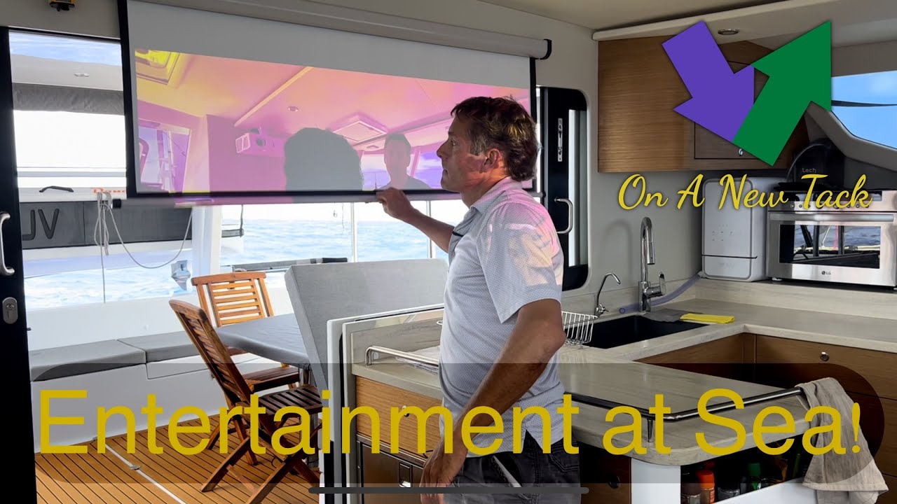 Simple and effective entertainment system on our Vision 444 sailing catamaran