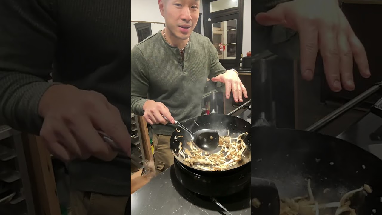 Stir Frying Oyster Mushrooms
