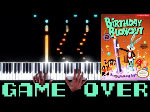 The Bugs Bunny Birthday Blowout (NES) - Game Over - Piano|Synthesia Video