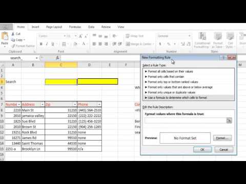 Excel VBA - How to create a search function in Microsoft Excel 2010?