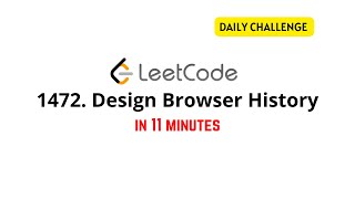 YouTube video 'LeetCode 1472 - Design Browser History - Python Solution'