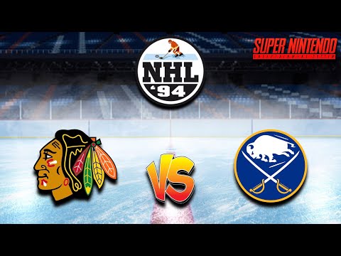 Chicago Blackhawks vs Buffalo Sabres | NHL 94 | Super Nintendo (SNES) | Gameplay HD