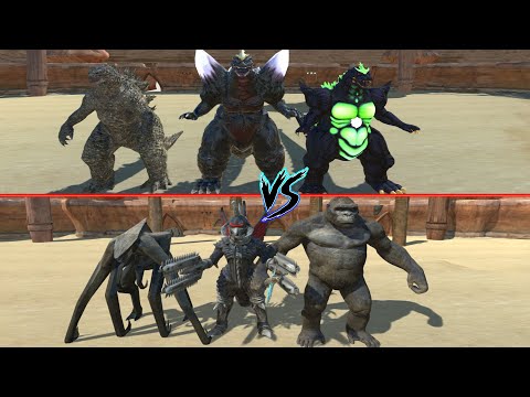 KING KONG MUTO GIGAN FINAL WAR VS 3X GODZILLA AT THE ARENA  - Animal Revolt Battle Simulator