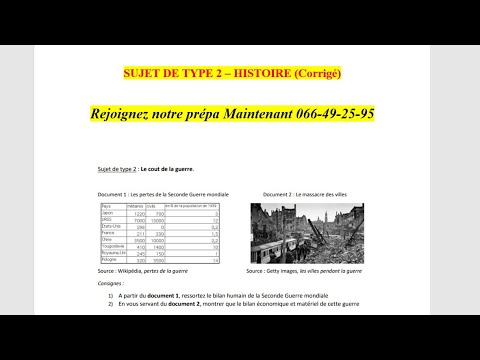 Sujet de type 2 - Histoire / Corrigé N• 1