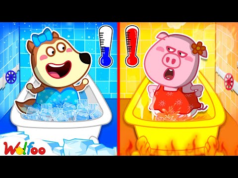 Hot Bath vs Cold Bath: Which Princess Will Win the Battle? | Wolfoo Channel | Kids Cartoon
