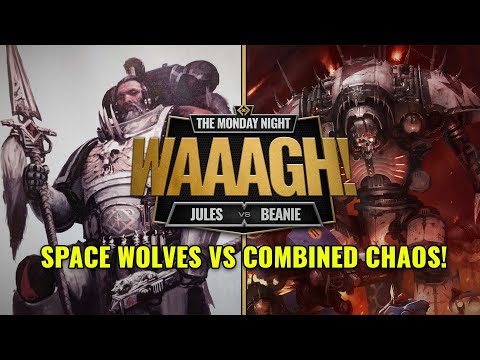 THE SWING-IEST ROLLS EVER! Space Wolves Vs Chaos Knights + Alpha Legion 2K Battle Report!