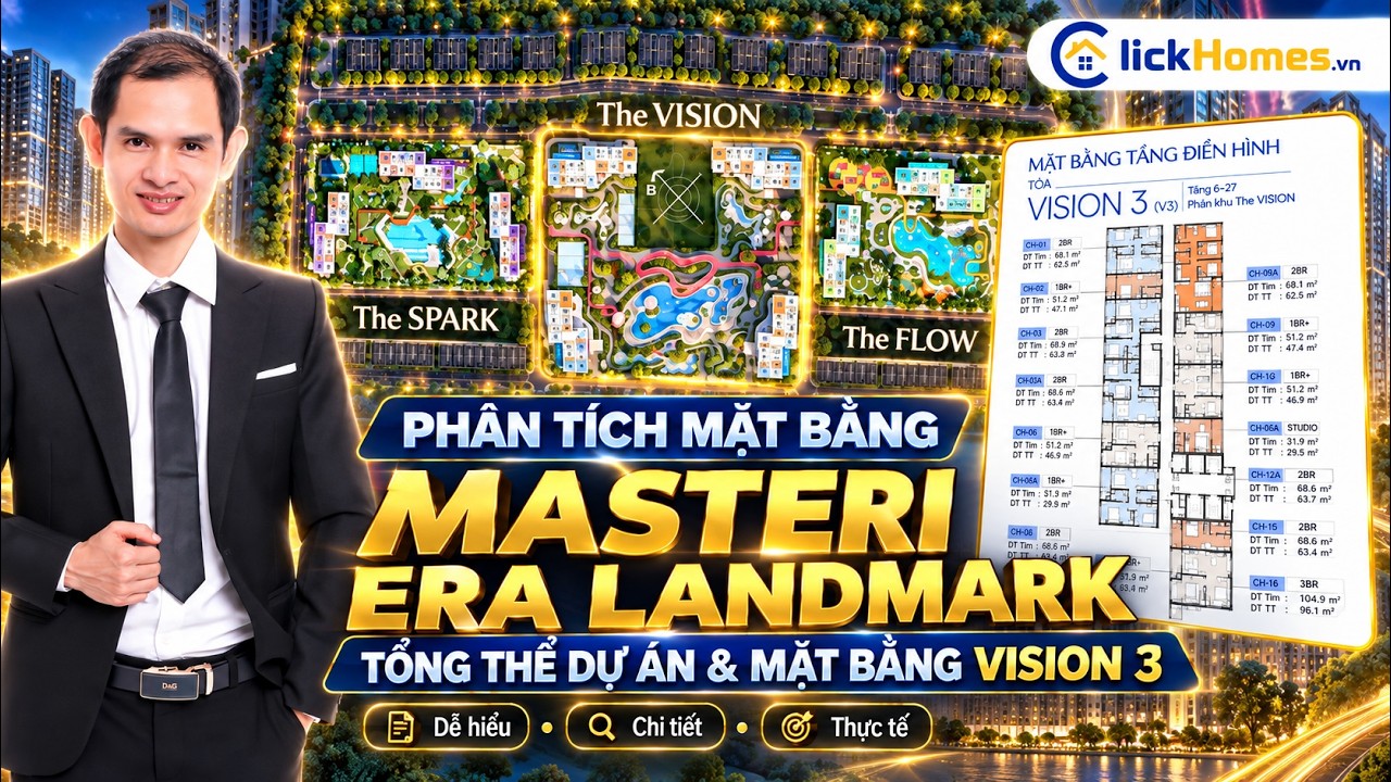 Video mặt bằng Masteri Era Landmark: Spark, Vision, Flow