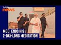 Prime Minister Narendra Modi ends his two-day-long meditation at Vivekananda Rock Memorial