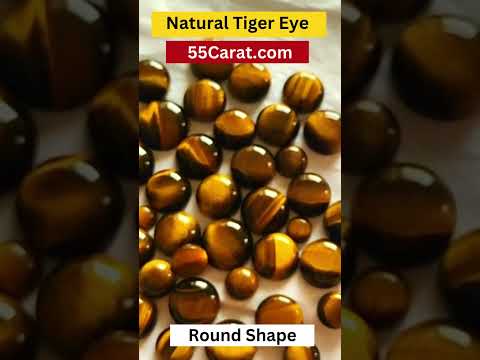 Natural tiger eye chiti loose gemstone round shape cabochon ...