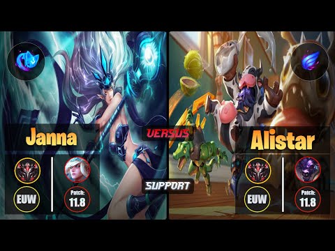 GrandMaster JANNA [Summon Aery] (Support) VS  ALISTAR - Grandmaster EUW Patch 11.8