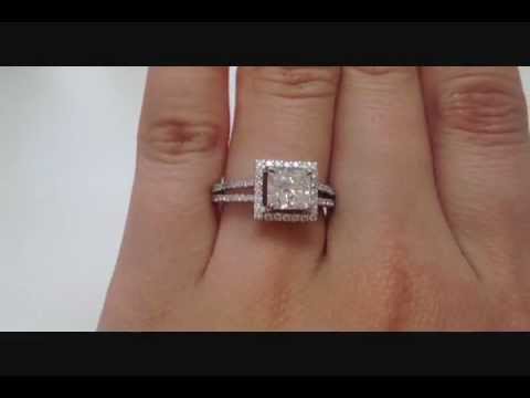 2.20 ctw Princess Cut H SI2 Diamond Engagement Ring - BigDiamondsUSA