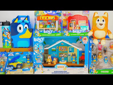 Bluey Toy Collection Unboxing Review | Bluey's Beach Cabin Playset | Bluey Beach Quad with Bandit