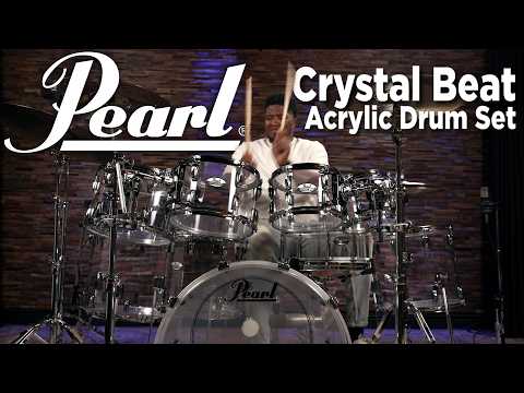 Pearl Crystal Beat Acrylic Drum Set 22/8/10/12/13/14/16/18 - Ultra Clear