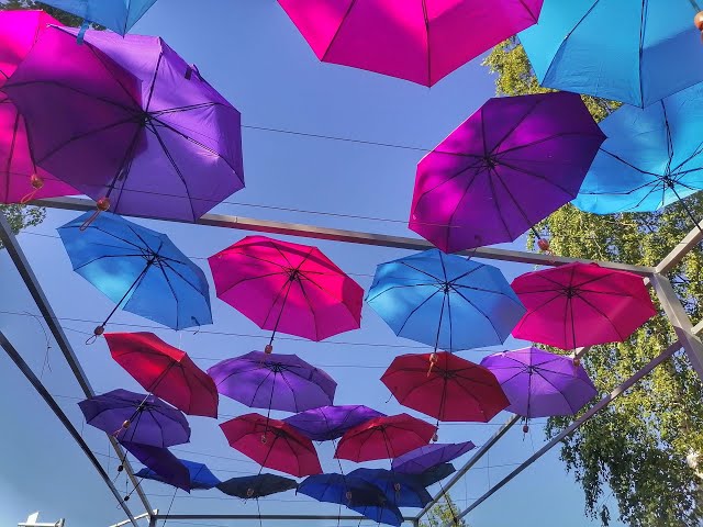 Вести Менделеевск: в городе открылась уличная инсталляция «Аллея парящих зонтиков»