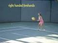 Ambidextrous tennis, forehands left handed and ...