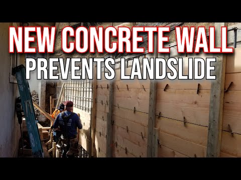 🔊 How To Build & Pour Concrete Retaining Wall After Hillside Slide