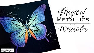I’ve NEVER Done This Before!! 😱 First Time Painting Metallic Watercolor Butterfly on Black Paper!