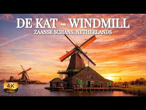 【4K】Inside De Kat Windmill – The Only Working Paint Mill in the World 🇳🇱 Zaanse Schans, Netherlands