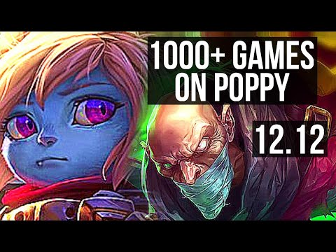 POPPY vs SINGED (TOP) | 6/0/0, 1000+ games, 1.2M mastery, Dominating | NA Master | 12.12