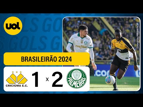CRICIÚMA 1 X 2 PALMEIRAS - CAMPEONATO BRASILEIRO 2024; VEJA OS GOLS!