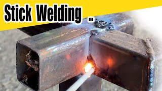 HOW TO WELD THIN SQUARE TUBE with stick welder | welding with arc welder