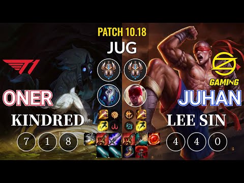 T1 Oner Kindred vs OZ Juhan Lee Sin Jungle - KR Patch 10.18
