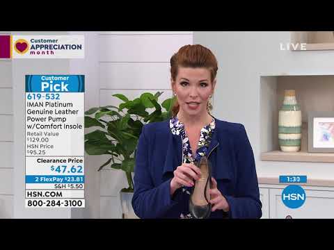 IMAN Platinum Genuine Leather Power Pump with Comfort In...