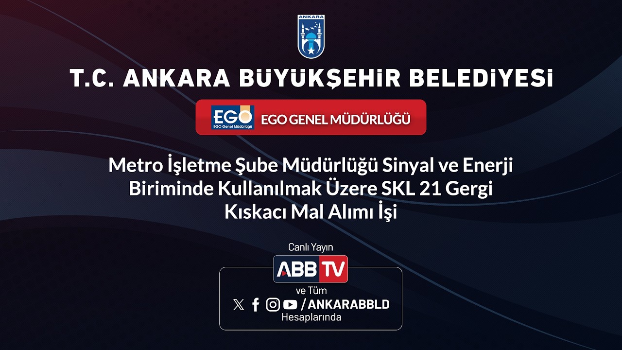 EGO GENEL MÜDÜRLÜĞÜ-Sinyal ve Enerji Biriminde Kullanılmak Üzere SKL 21 Gergi Kıskacı Mal Alımı İşi