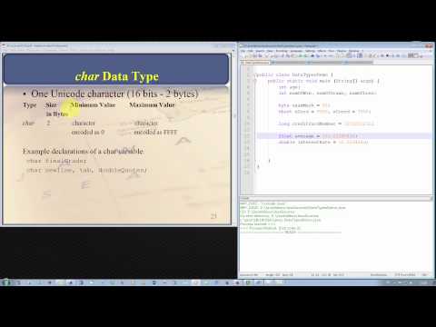 Java Tutorial - Introduction to Data Types, Variables and Constants Video