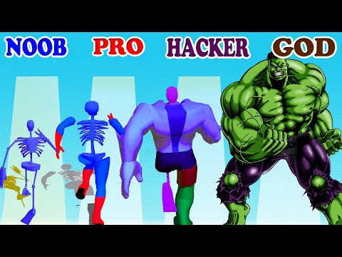NOOB vs PRO vs HACKER vs GOD in SuperHero Pick 3D Gameplay - Which game do you like?