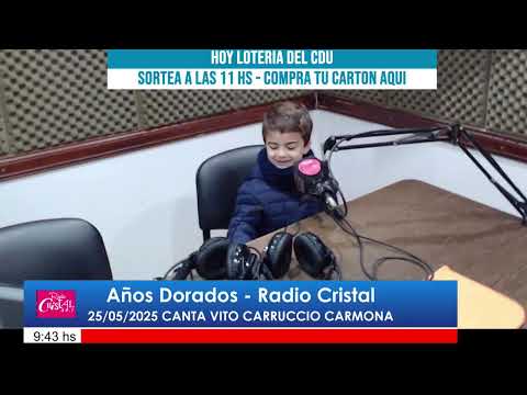 Radio Cristal Urdinarrain - HOY EN AÑOS DORADOS CANTA VITO CARRUCCIO CARMONA ( 4 AÑOS)