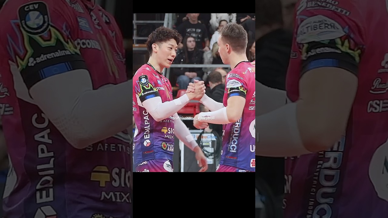 YUKI & OLEH 🌸 Cute😊プロトニツキ選手とSAMURAI ⚔️ 石川祐希 選手 #short #yukiishikawa #blockdevils #石川祐希