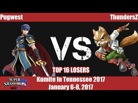 KiT17 - Pugwest (Marth) vs ThundersZ (Fox) Top 16 Losers - Smash 4