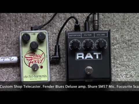 ProCo RAT Distortion Pedal Boosted by An EHX Soul Food Overdrive