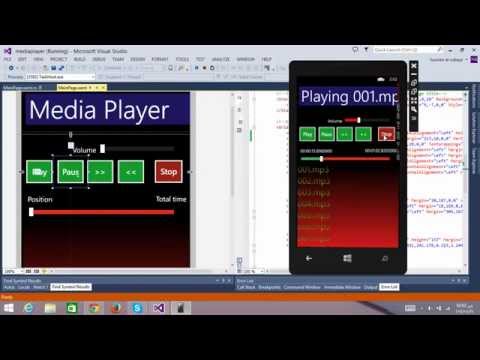 &#x202a;Tuition Windows phone 8 #15 # online media player ,MediaElement   تكوين مشغل صوت&#x202c;&rlm;