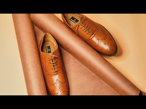 Real Leather Brogue Shoes For Men