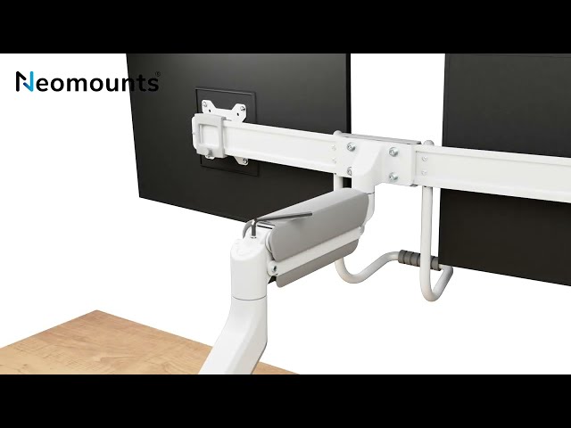Video teaser for Neomounts DS75-450WH2 monitor arm desk mount - full motion