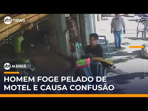"Peladão” sai de motel, invade loja e causa tumulto no interior de SP | #SBTManhã